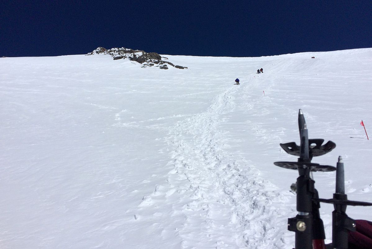 09B Climbers On The Mount Elbrus West Peak Traverse Above The Steep Climb From The Saddle